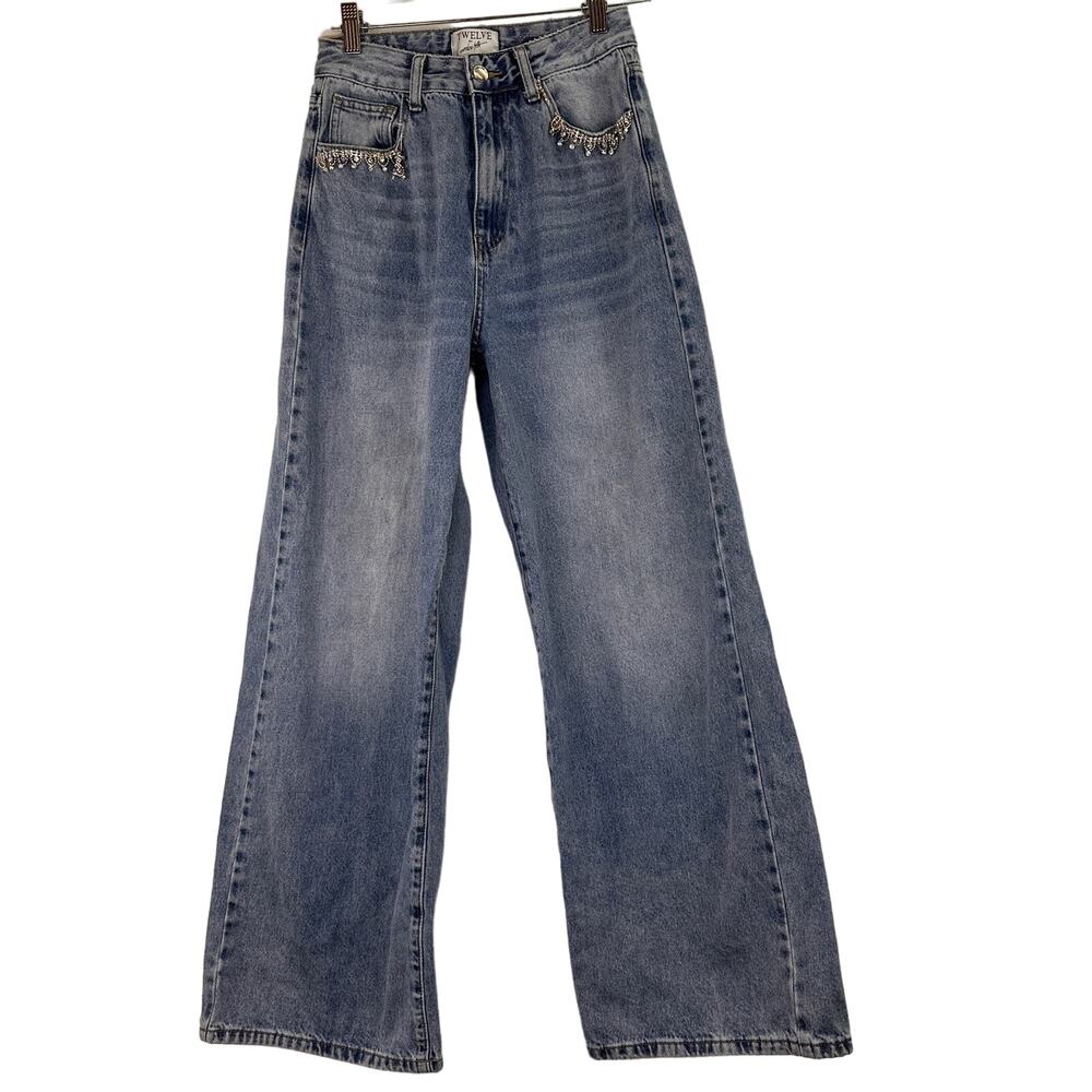 Twelve by Ontwelfth Women's Wide Leg Cotton Flare Jeans Size 26